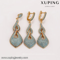 64217 Xuping jewellery shops interior design images temperamental waterdrop blue turquoise gold jewelry set